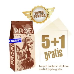 Profi Line ENERGY 108kg - 5+1 džak gratis - granule 25/17 - hrana za mlade i odrasle aktivne pse