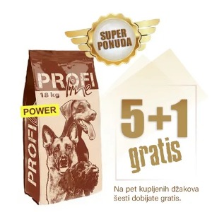 Profi Line POWER 108kg - 5+1 džak gratis - granule 30/20 - hrana za štence, mlade i odrasle hiper aktivne pse