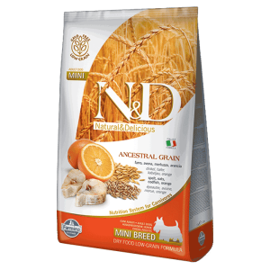 N&D Low Grain Mini Adult, Bakalar & Pomorandža - 7 kg