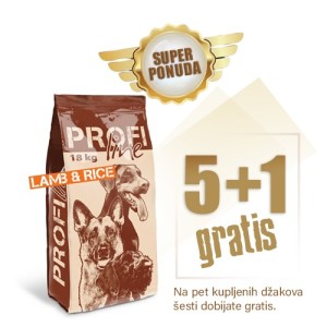 Profi Line LAMB & RICE 108kg - 5+1 džak gratis - granule 24/12 - hrana za odrasle, izložbene i pse osetljivog digestivnog trakta