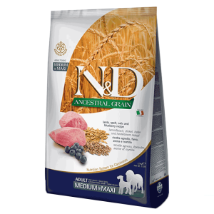 N&D Low Grain Medium/Maxi Adult, Jagnjetina & Borovnica - 12 kg
