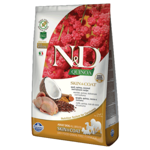 N&D Quinoa Skin & Coat, Kinoa & Prepelica - 2.5 kg