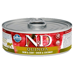 N&D Quinoa Skin & Coat, Kinoa i Pačetina, 70 g