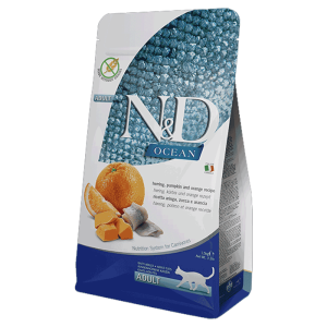 N&D Ocean Hrana za odrasle mačke, Bundeva i Haringa - 5 kg