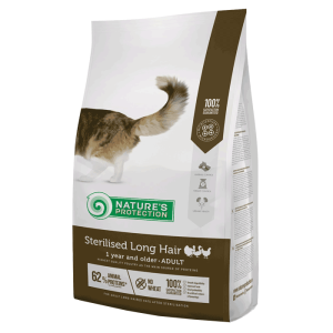 Nature's Protection Dry Feed Longhair Sterilised, Živina - 7 kg