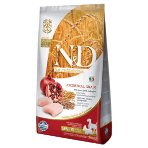 N&D Low Grain Mini/Medium Senior, Piletina & Nar, 2.5 kg