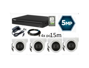 Dahua-03 digitalni video snimač 4 kanala set 4 kamere+2TB HDD 5Mpix 