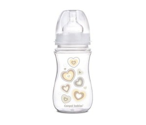 CANPOL Flašica za bebe sa širokim vratom 240 ml/ Anticolic 35/217 Easystart - Newborn Baby bež