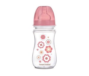 CANPOL Flašica za bebe sa širokim  vratom 240 ml/ Anticolic  35/217 Easystart - Newborn Baby pink