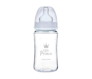 CANPOL Flašica za bebe sa širokim vratom 240 ml/ pp - 35/234 Mala Princeza - Plava