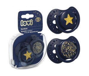 LOVI Varalica silicone dynamic 0-3m - Stardust Blue 2 komada