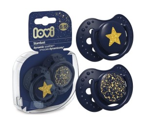 LOVI Varalica silicone dynamic 6-18m - Stardust Blue 2 komada