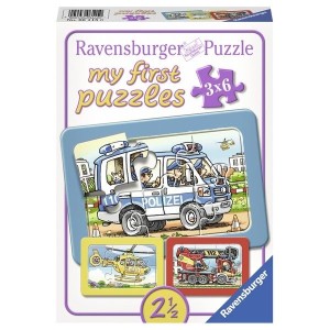 Ravensburger puzzle - Moje prve puzzle/ 3 u 1/ policija I vatrogasci - 3x6 delova