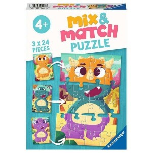 Ravensburger Mix&Match puzzle - Dinousaurus - 3x24 delova