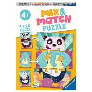 Ravensburger Mix&Match puzzle - Smešne životinje - 3x24 delova