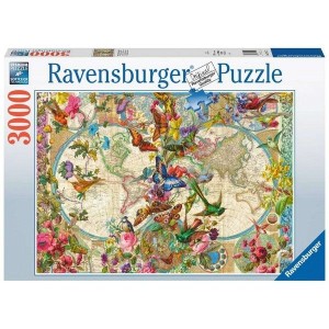 Ravensburger puzzle – Mapa sveta/ flora i fauna - 3000 delova