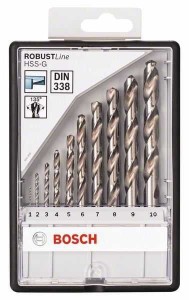 BOSCH 10-delni Robust Line set burgija za metal HSS-G/ 135° 2607010535/ 1; 2; 3; 4; 5; 6; 7; 8; 9; 10 mm/ 135°