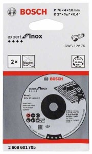 BOSCH Expert for INOX 2 komada x 76 x 4 x 10 mm brusne ploče 2608601705/ A 30 Q INOX BF; 76mm; 4mm; 10mm