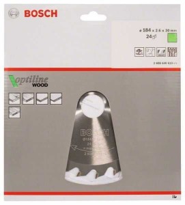 BOSCH List kružne testere Optiline Wood 2608640610/ 184 x 30 x 2/6 mm/ 24