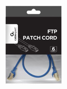 GEMBIRD PP6-0.5M/B Mrezni kabl/ CAT6 FTP Patch cord 0.5m blue