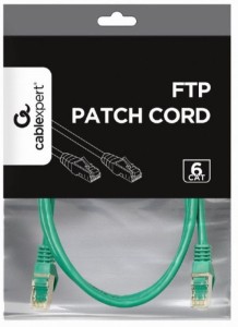 GEMBIRD PP6-1M/G Mrezni kabl/ CAT6 FTP Patch cord 1m green