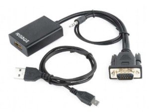 GEMBIRD A-VGA-HDMI-01 VGA to HDMI and audio cable/ single port/ black WITH AUDIO