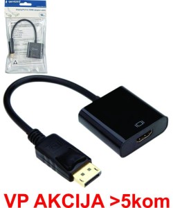 GEMBIRD A-DPM-HDMIF-08 ** DisplayPort v1 to HDMI adapter cable/ black (239)(alt A-DPM-HDMIF-002)