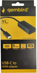 GEMBIRD A-CM-HDMIF-03 TYPE-C TO HDMI 11cm CABLE