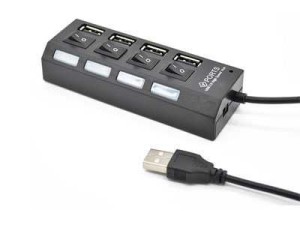 USB Hub 4in1 HUB-215/ crni