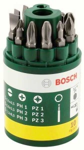 BOSCH 10-delni set bitova odvrtača