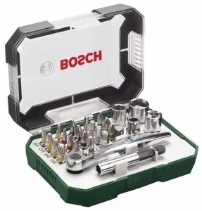 BOSCH 26delni set bitova odvrtača i čegrtaljki