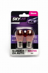 SKYCAR Sijalica 21W BAU 15S PY21W 2 kom žuta