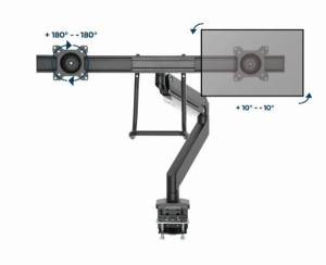 GEMBIRD Nosač MA-DA2-04 za dva monitora/ tilt/ 17-32/ stoni