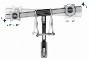 GEMBIRD Nosač MA-WA2-02 dupli/ za monitor/ 17-32/ zidni