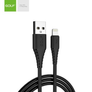 GOLF USB kabl Iphone GC-64I/ ojačan 3A/ 1m/ crna
