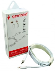 GEMBIRD CCP-AMCM-LIGHT-1.8M USB 2.0 Type-C to iPhone Lightening 8-pin cable/ QC3.0/ 1.8m WHITE 271