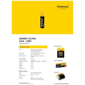 INTENSO Baterija alkalna/ AAA LR03/4/ 1/5 V/ blister 4 kom - AAA LR03/4