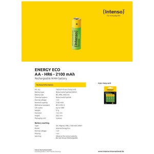 INTENSO Baterija punjiva AA / HR6/ 2100 mAh/ blister 4 komada - AA / HR6/2100