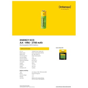 INTENSO Baterija punjiva AA / HR6/ 2700 mAh/ blister 4 komada - AA / HR6/2700