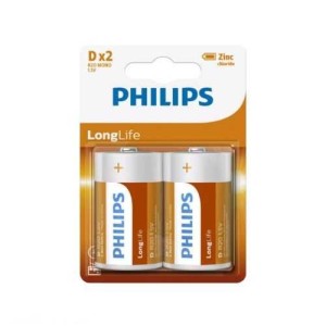 PHILIPS Baterija/ R20/D 1.5V/ 2 kom