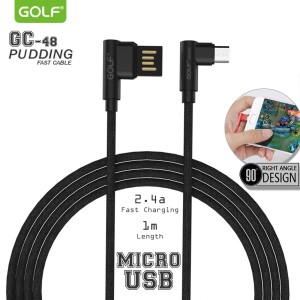 GOLF Kabl Micro USB/ ugaoni/ GC-48M/ 1m/ crna