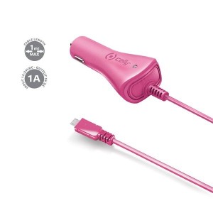 CELLY Auto punjač sa MICROUSB kablom/ pink