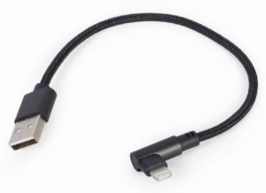 GEMBIRD USB kabl na Lightning/ CC-USB2-AMLML-0.2M pod uglom/ 0.2 m/ crna