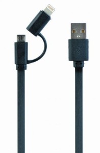 GEMBIRD USB 2.0 kabl na microUSB i 8 pin-a (Lightning)/ 1m/ crna