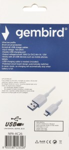 GEMBIRD Punjač 2x5v/24A+1A 12W + micro USB DATA kabl /NPA-AC26/ 1m