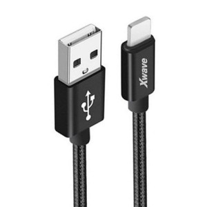XWAVE Kabl USB Iphone 3A ALU/ 2m/ pleteni/ crna