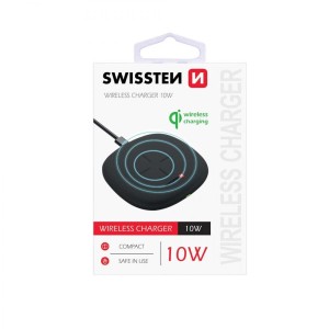 SWISSTEN Wireless punjač 10W + kabl USB-A/USB-C 1.5m/ crna