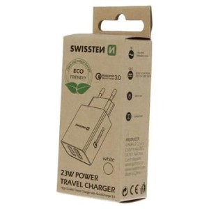 SWISSTEN Punjač Eco Pack 2x USB 23W/ bela