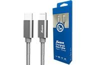 XWAVE Kabl USB Tip-C za IPHONE 2M 3A/ lightning aluminium/ upleteni/ tamno siva