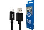 XWAVE Kabl USB2.0 na Micro USB 1/2M/2A/ aluminium/ upleten/ crna